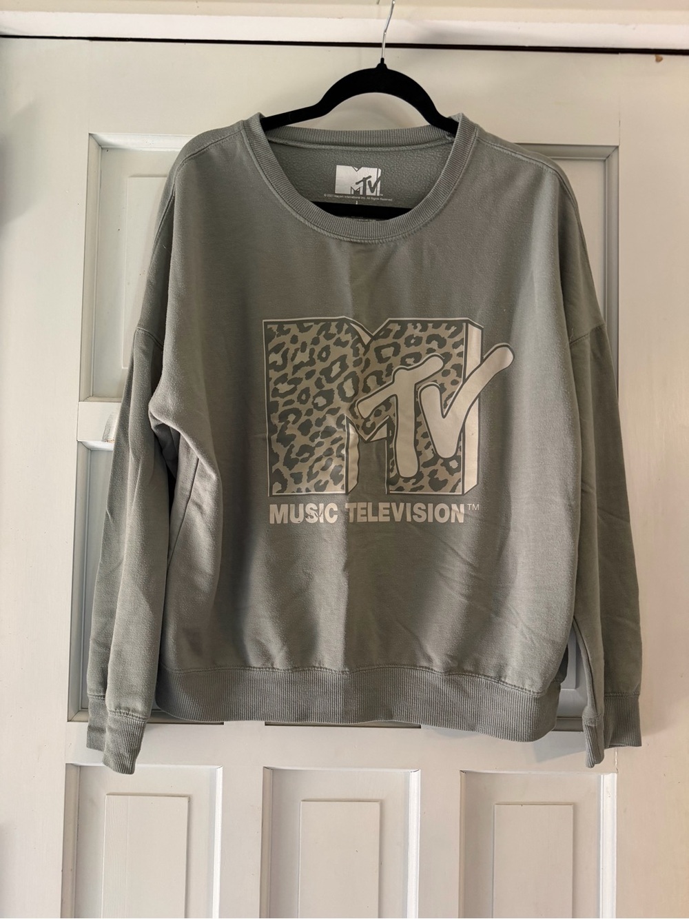 MTV Logo crewneck sweatshirt- Olive Green